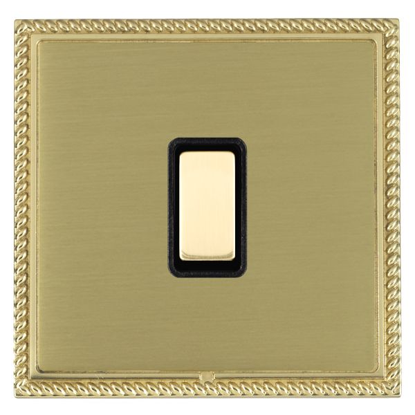Linea-Georgian CFX Polished Brass Frame/Satin Brass Front 1 gang Multi-Way Touch Slave Controller Polished Brass/Black