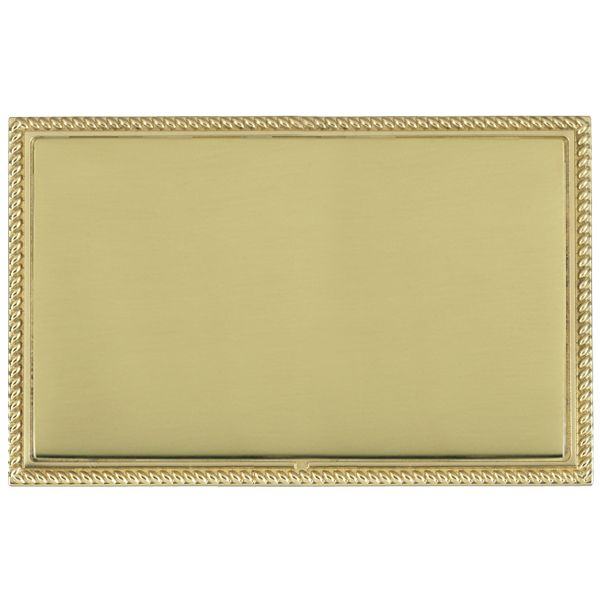 Linea-Georgian CFX Polished Brass Frame/Polished Brass Front Double Blank Plate