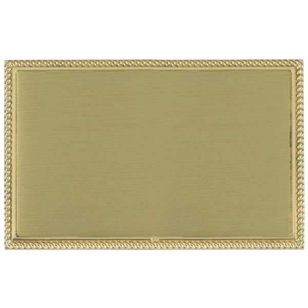 Linea-Georgian CFX Polished Brass Frame/Satin Brass Front Double Blank Plate
