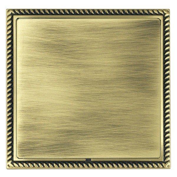 Linea-Georgian CFX Antique Brass Frame/Antique Brass Front Single Blank Plate