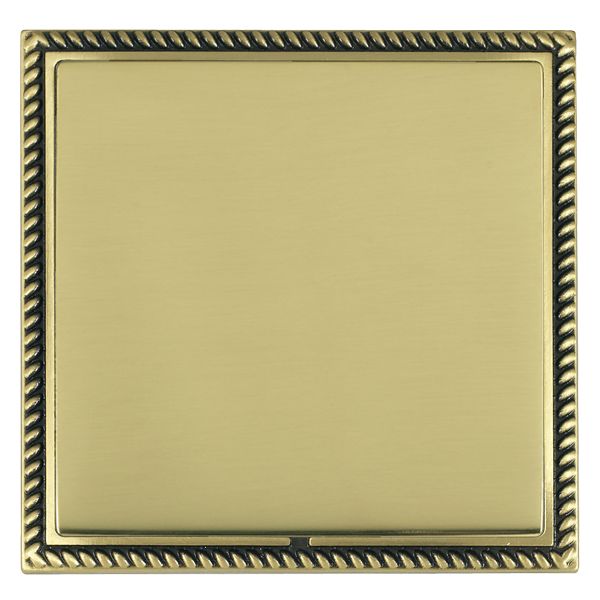 Linea-Georgian CFX Antique Brass Frame/Polished Brass Front Single Blank Plate