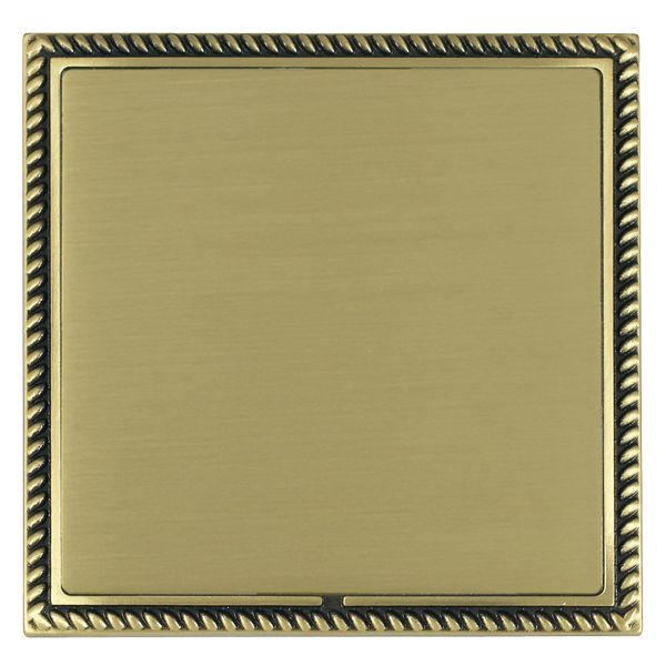 Linea-Georgian CFX Antique Brass Frame/Satin Brass Front Single Blank Plate