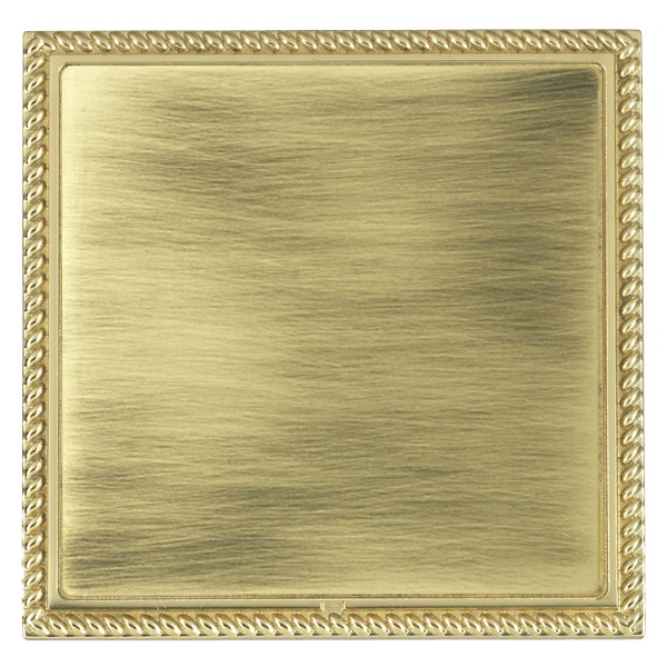 Linea-Georgian CFX Polished Brass Frame/Antique Brass Front Single Blank Plate