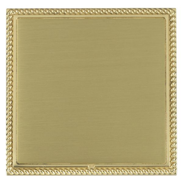 Linea-Georgian CFX Polished Brass Frame/Satin Brass Front Single Blank Plate
