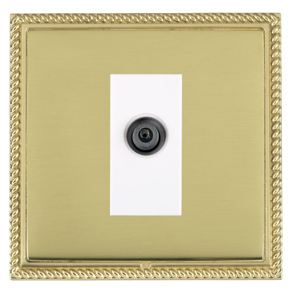 Linea-Georgian CFX Polished Brass Frame/Polished Brass Front 1 gang Non-Isolated Digital Satellite (DAB Compatible) White