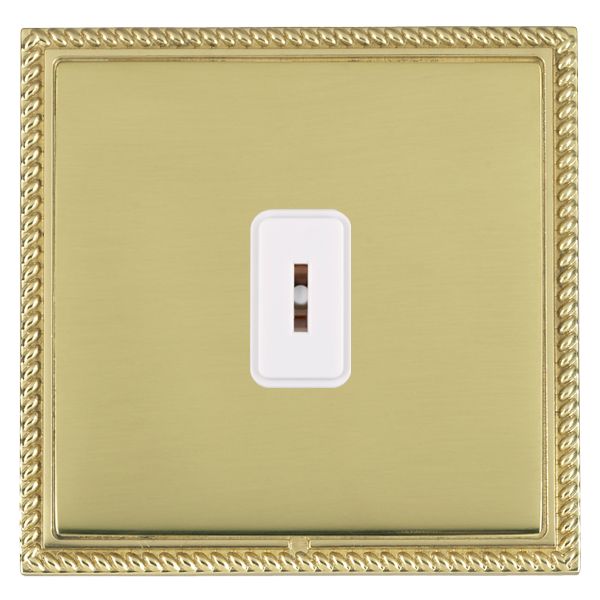 Linea-Georgian CFX Polished Brass Frame/Polished Brass Front 1 gang 20AX 2 Way Key Switch White