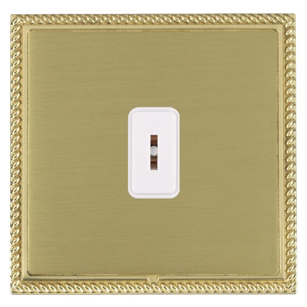 Linea-Georgian CFX Polished Brass Frame/Satin Brass Front 1 gang 20AX 2 Way Key Switch White