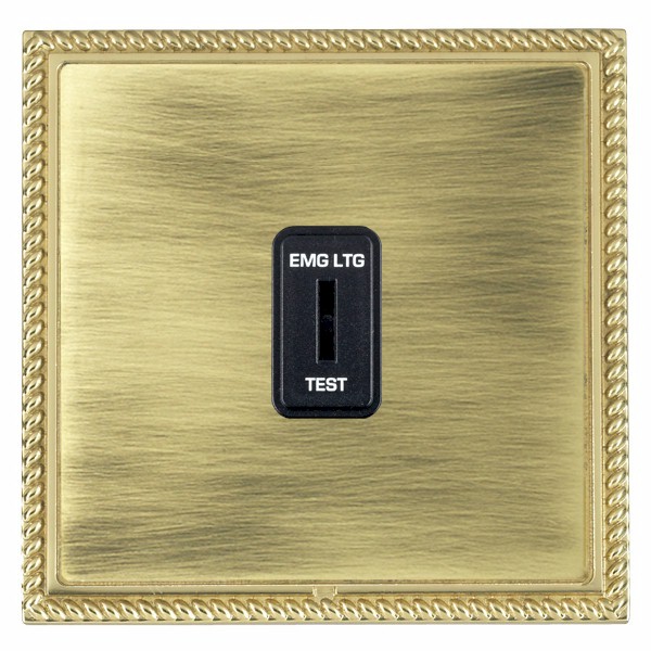 Linea-Georgian CFX Polished Brass Frame/Antique Brass Front 1 gang 20AX 2 Way Key switch EMG LTG TEST Black