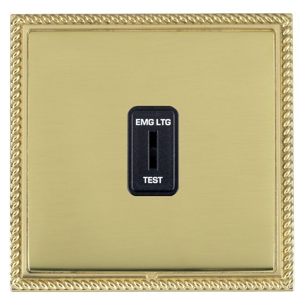 Linea-Georgian CFX Polished Brass Frame/Polished Brass Front 1 gang 20AX 2 Way Key switch EMG LTG TEST Black