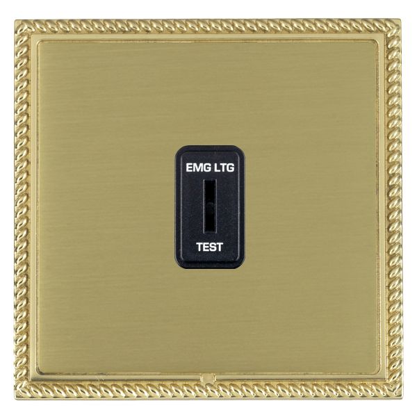 Linea-Georgian CFX Polished Brass Frame/Satin Brass Front 1 gang 20AX 2 Way Key switch EMG LTG TEST Black