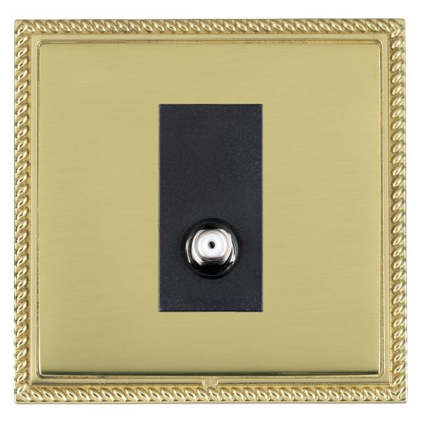 Linea-Georgian CFX Polished Brass Frame/Polished Brass Front 1 gang Non-Isolated Satellite Black