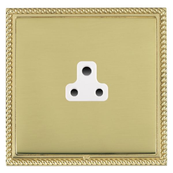 Linea-Georgian CFX Polished Brass Frame/Polished Brass Front 1 gang 2A Unswitched Socket White