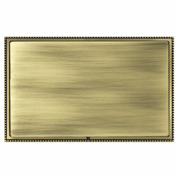 Linea-Perlina CFX Antique Brass Frame/Antique Brass Front Double Blank Plate