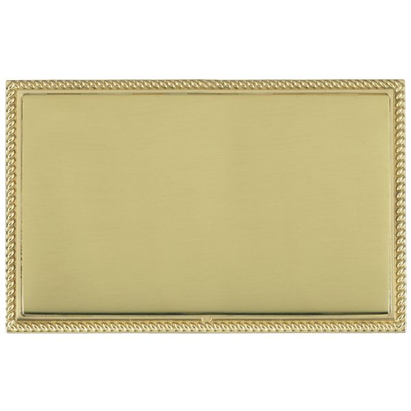 Linea-Perlina CFX Polished Brass Frame/Polished Brass Front Double Blank Plate