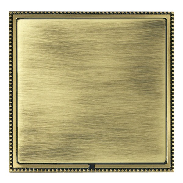 Linea-Perlina CFX Antique Brass Frame/Antique Brass Front Single Blank Plate