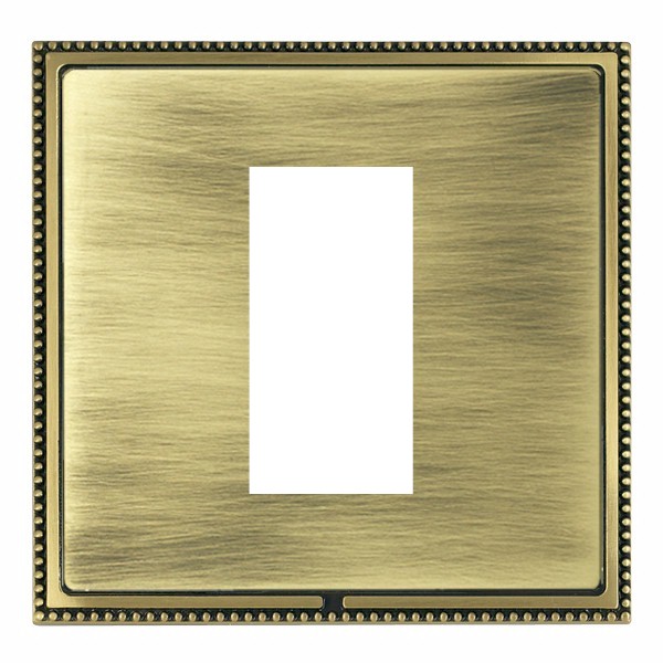 Linea-Perlina CFX EuroFix Antique Brass Frame/Antique Brass Front Single Plate complete with 1 EuroFix Aperture 25x50mm and Grid