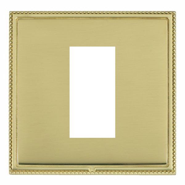 Linea-Perlina CFX EuroFix Polished Brass Frame/Polished Brass Front Single Plate complete with 1 EuroFix Aperture 25x50mm and Grid