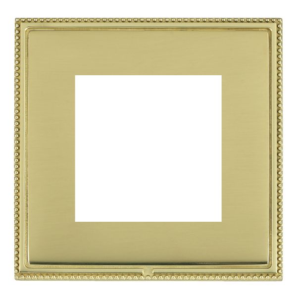 Linea-Perlina CFX EuroFix Polished Brass Frame/Polished Brass Front Single Plate complete with 2 EuroFix Apertures 50x50mm and Grid