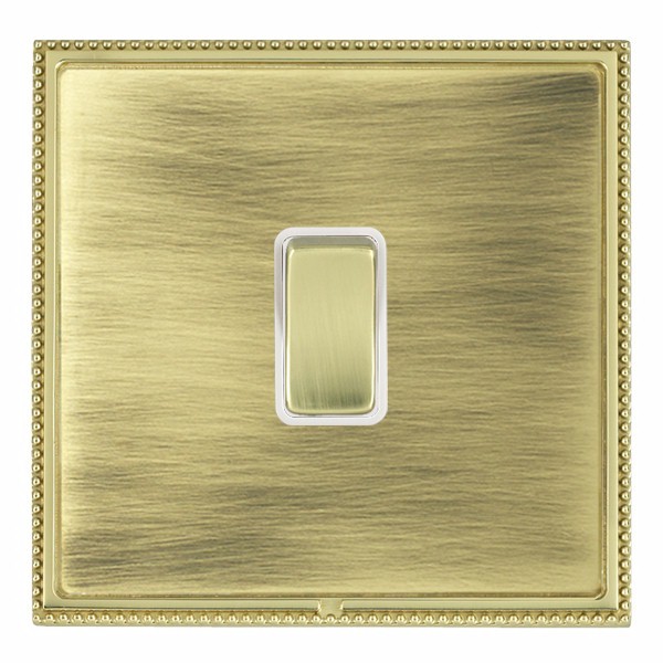 Linea-Perlina CFX Polished Brass Frame/Antique Brass Front 1 gang 20AX Intermediate Rocker Polished Brass/White