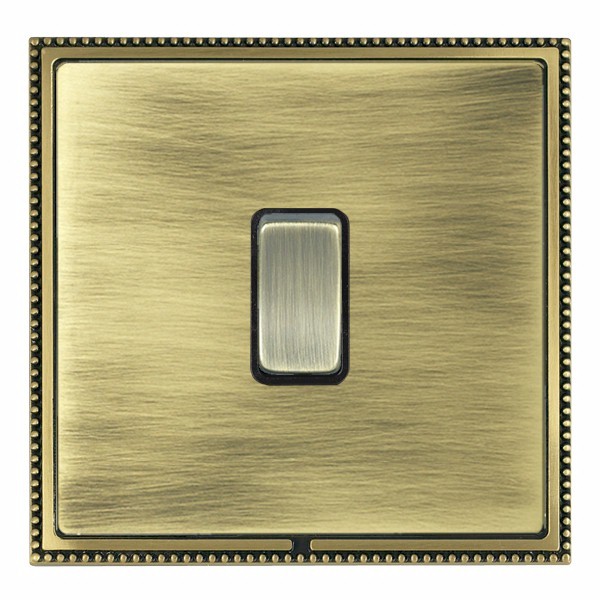 Linea-Perlina CFX Antique Brass Frame/Antique Brass Front 1 gang 10AX Intermediate Rocker Antique Brass/Black