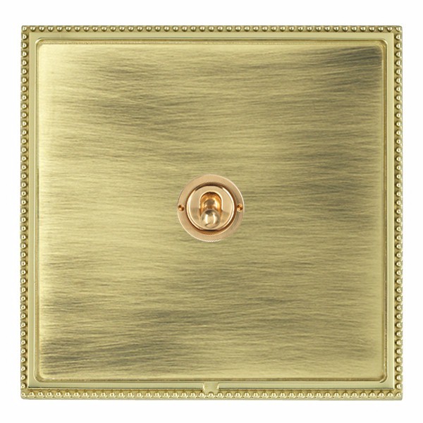 Linea-Perlina CFX Polished Brass Frame/Antique Brass Front 1 gang 20AX 2 Way Toggle Polished Brass