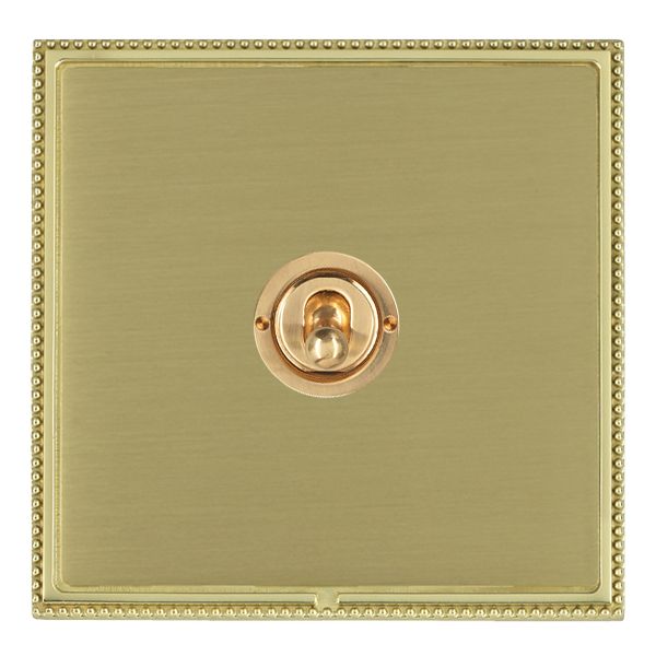 Linea-Perlina CFX Polished Brass Frame/Satin Brass Front 1 gang 20AX Intermediate Toggle Polished Brass