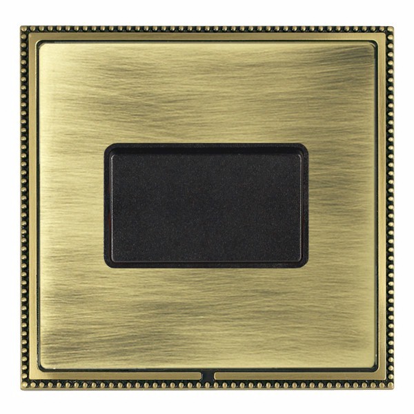 Linea-Perlina CFX Antique Brass Frame/Antique Brass Front 1 gang 10A Triple Pole Rocker Black/Black