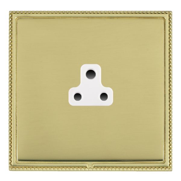 Linea-Perlina CFX Polished Brass Frame/Polished Brass Front 1 gang 2A Unswitched Socket White