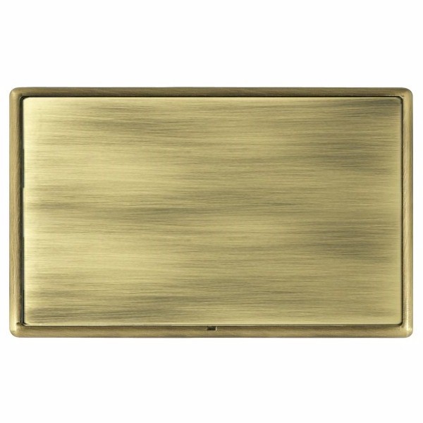 Linea-Rondo CFX Antique Brass Frame/Antique Brass Front Double Blank Plate