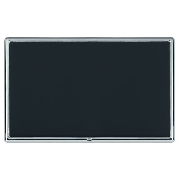 Linea-Rondo CFX Bright Chrome Frame/Piano Black Front Double Blank Plate