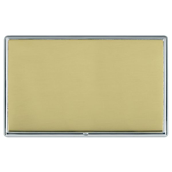 Linea-Rondo CFX Bright Chrome Frame/Polished Brass Front Double Blank Plate