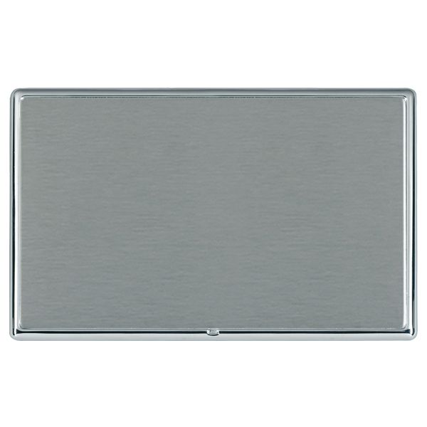 Linea-Rondo CFX Bright Chrome Frame/Satin Steel Front Double Blank Plate