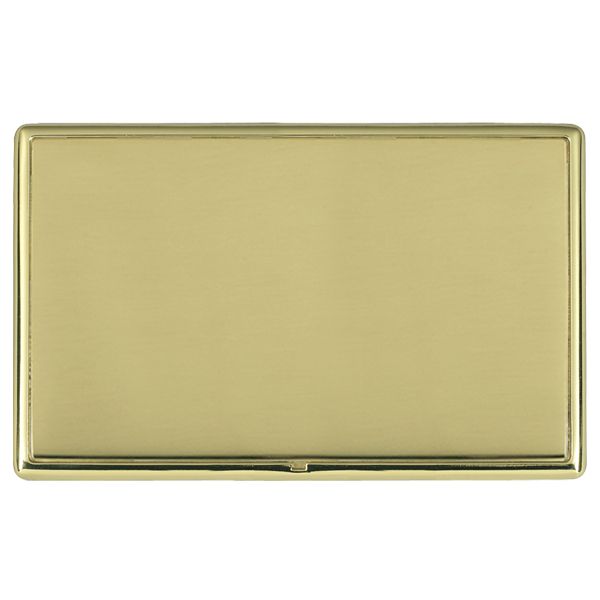 Linea-Rondo CFX Polished Brass Frame/Polished Brass Front Double Blank Plate