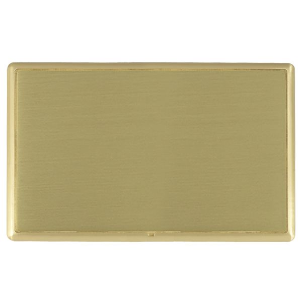Linea-Rondo CFX Satin Brass Frame/Satin Brass Front Double Blank Plate