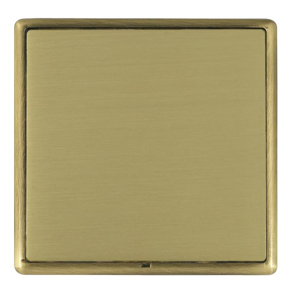 Linea-Rondo CFX Antique Brass Frame/Satin Brass Front Single Blank Plate