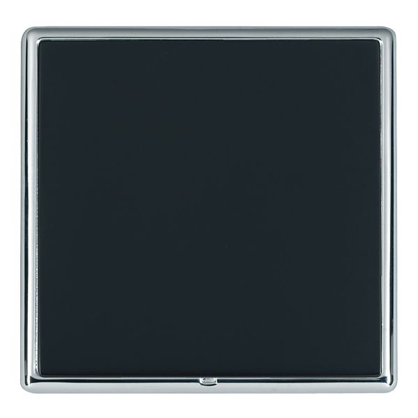 Linea-Rondo CFX Bright Chrome Frame/Piano Black Front Single Blank Plate