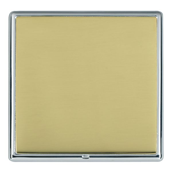Linea-Rondo CFX Bright Chrome Frame/Polished Brass Front Single Blank Plate
