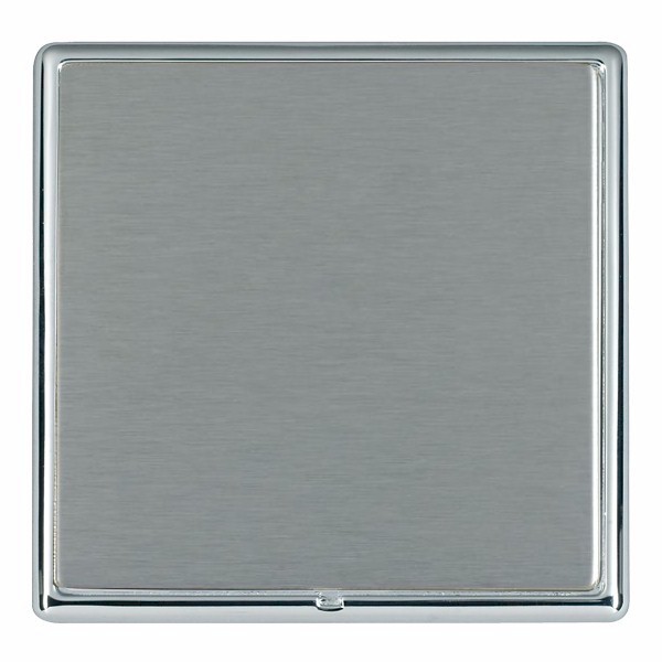 Linea-Rondo CFX Bright Chrome Frame/Satin Steel Front Single Blank Plate