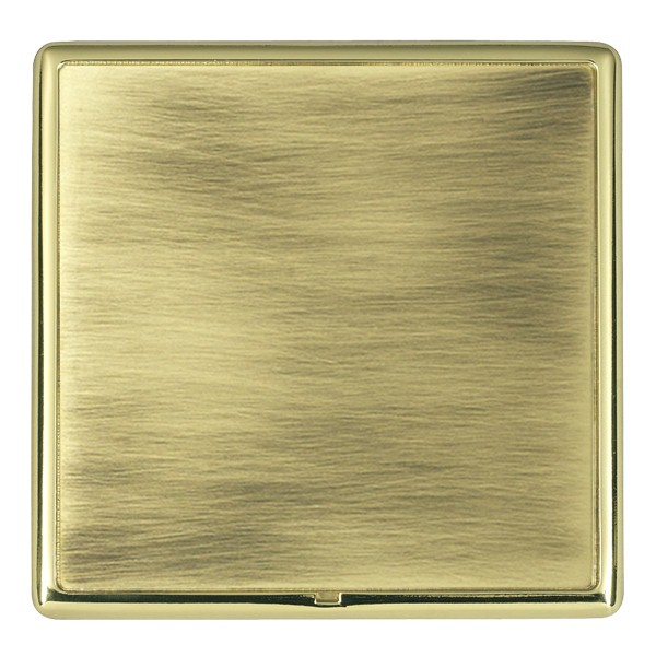Linea-Rondo CFX Polished Brass Frame/Antique Brass Front Single Blank Plate