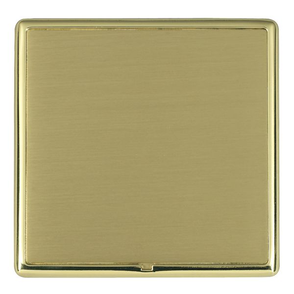 Linea-Rondo CFX Polished Brass Frame/Satin Brass Front Single Blank Plate