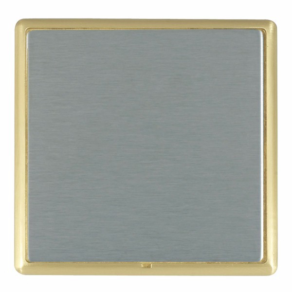 Linea-Rondo CFX Satin Brass Frame/Satin Steel Front Single Blank Plate