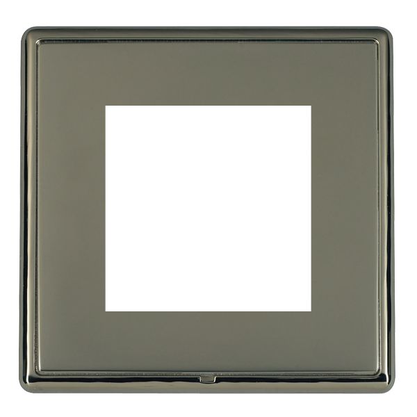 Linea-Rondo CFX EuroFix Black Nickel Frame/Black Nickel Front Single Plate complete with 2 EuroFix Apertures 50x50mm and Grid