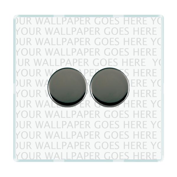 Perception CFX Clear 2 gang 100W LED 2 Way Push On/Off Rotary Dimmer Black Nickel