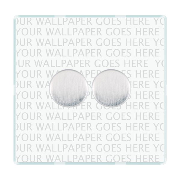 Perception CFX Clear 2 gang 100W LED 2 Way Push On/Off Rotary Dimmer Satin Chrome