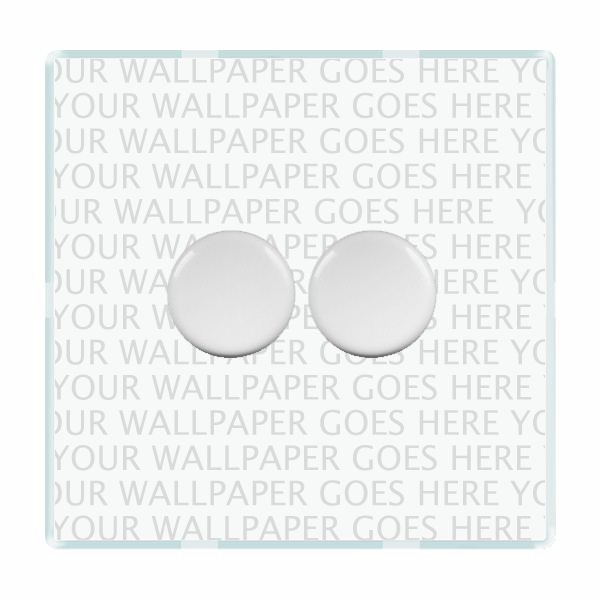 Perception CFX Clear 2 gang 100W LED 2 Way Push On/Off Rotary Dimmer White