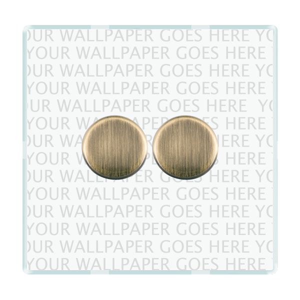 Perception CFX Clear 2 gang 250W LED 2 Way Push On/Off Rotary Dimmer Antique Brass Minimum Load = 5W(LED) Maximum Load = 250W(LED) Trailing Edge / 150W(LED) Leading Edge per gang