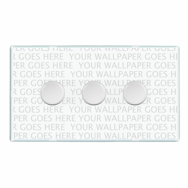 Perception CFX Clear 3 gang 100W LED 2 Way Push On/Off Rotary Dimmer White