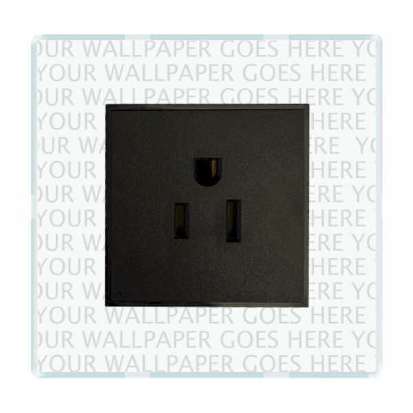 Perception CFX Clear 1 gang 15A 110V AC American Unswitched Socket Black
