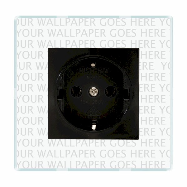 Perception CFX Clear 1 gang 10/16A 220/250V AC German Unswitched Socket Black