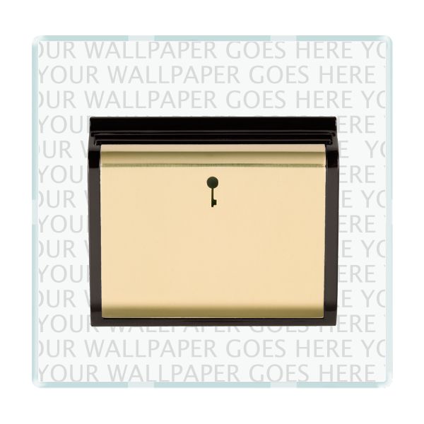 Perception CFX Clear 1 gang 10A (6AX) Card Switch On/Off with Blue LED Locator Polished Brass/Black